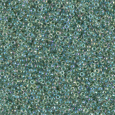 Seed Beads-15/0 Round-277 Lined Lime AB-Miyuki-7 Grams