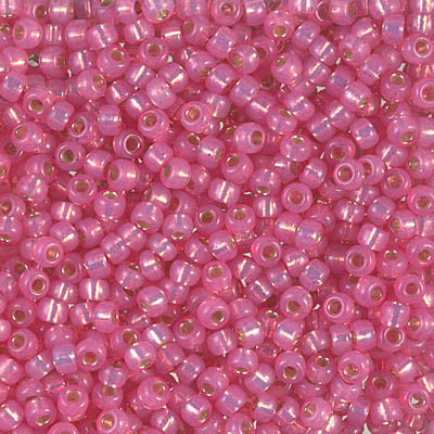 Seed Beads-15/0 Round-556 Dyed Rose Silverlined Alabaster-Miyuki-7 Grams
