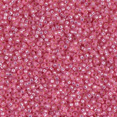 Seed Beads-15/0 Round-556 Dyed Rose Silverlined Alabaster-Miyuki-7 Grams