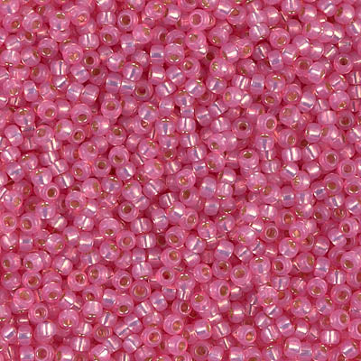 Seed Beads-15/0 Round-556 Dyed Rose Silverlined Alabaster-Miyuki-7 Grams