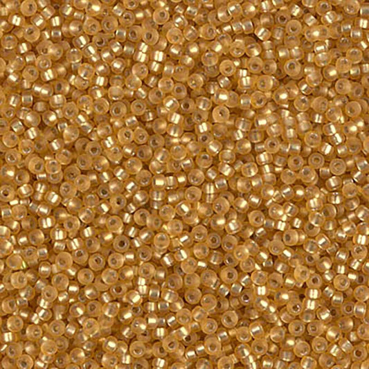 Seed Beads-15/0 Round-94F Matte Silverlined Dark Gold-Miyuki-7 Grams