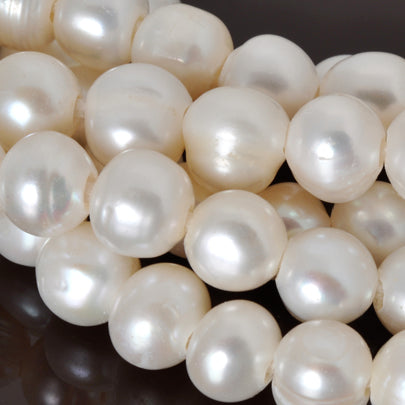 Large Hole Freshwater Pearl-White-8mm-Quantity 1