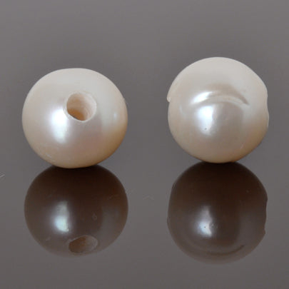 Large Hole Freshwater Pearl-White-8mm-Quantity 1