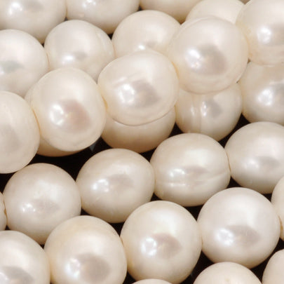 Large Hole Freshwater Pearl-White-8mm-Quantity 1