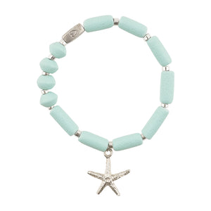 Bead Kits-Silver Starfish-Single Bracelet Kit-Seafoam Blue-Quantity 1 Tamara Scott Designs