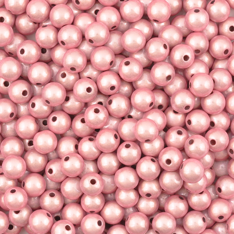 Beads-8mm Miracle Beads-Round-Pink-Quantity 20 Loose Beads