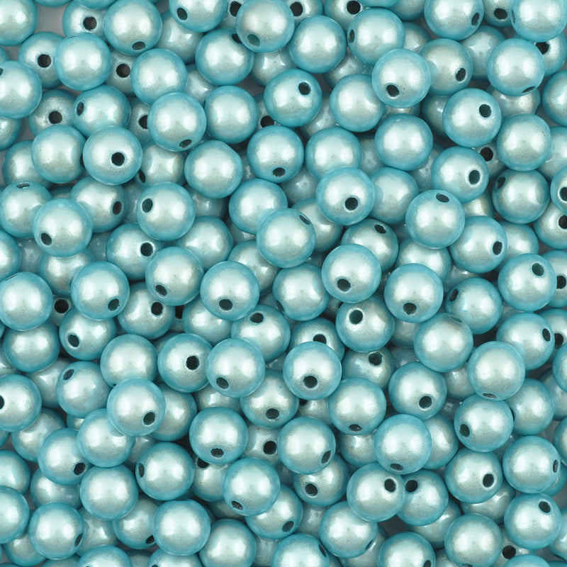Beads-8mm Miracle Beads-Round-Turquoise-Quantity 20 Loose Beads