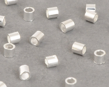 Beadsmith 2mm silver plated crimp tubes, 100 count for jewelry making