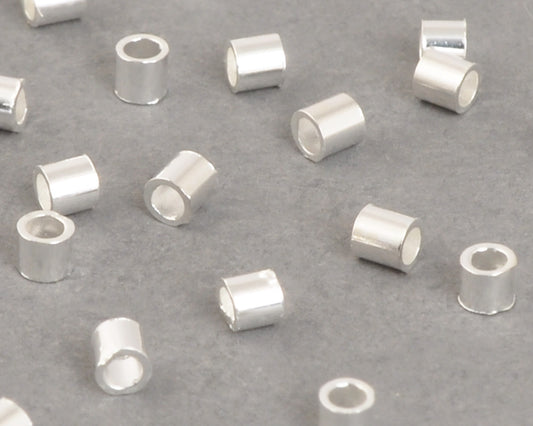 Beadsmith 2mm silver plated crimp tubes, 100 count for jewelry making