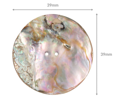 Button-39mm Iridescent Pāua Shell-Quantity 1 Tamara Scott Designs