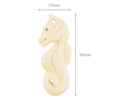 Carved Pendants-42x15mm Seahorse-Off White-Quantity 1 Tamara Scott Designs