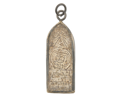 Casting Pendants-Metal-16x46mm Walking Buddha-Old Patina-Thailand-Quantity 1