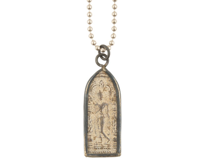 Finished Jewelry-Walking Buddha-Old Patina-Nickel Silver Ball Chain Necklace-24 Inches Tamara Scott Designs