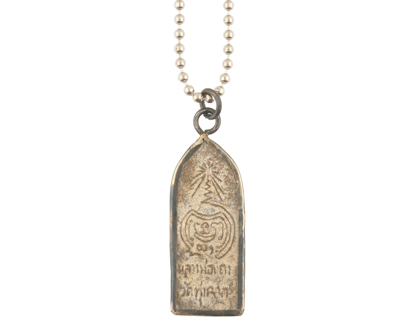 Finished Jewelry-Walking Buddha-Old Patina-Nickel Silver Ball Chain Necklace-24 Inches Tamara Scott Designs