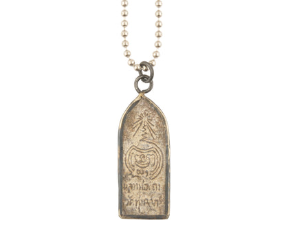 Finished Jewelry-Walking Buddha-Old Patina-Nickel Silver Ball Chain Necklace-24 Inches Tamara Scott Designs