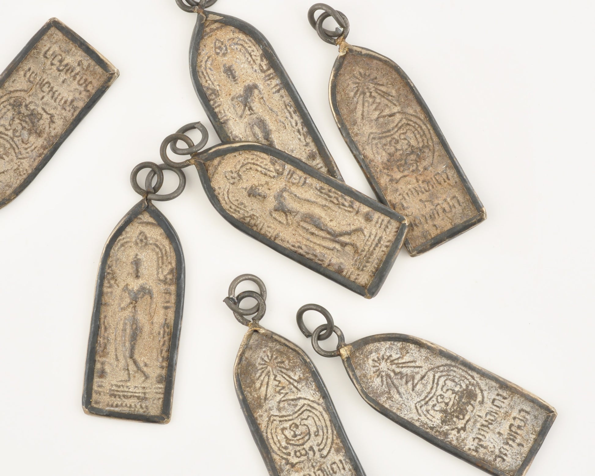 Casting Pendants-Metal-16x46mm Walking Buddha-Old Patina-Thailand-Quantity 1