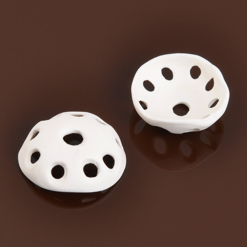 Ceramic Beads-23x5mm Bead Cap-Coral Lace-White-Quantity 1