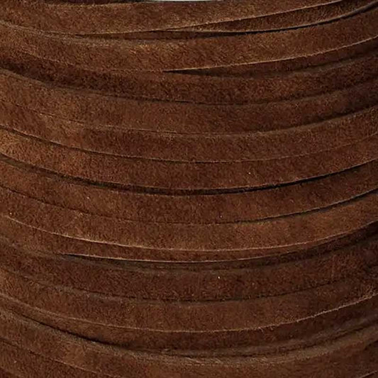 Suede Cord-1/8" Realeather Craft Lace-Flat Suede-Chocolate-2 Yards