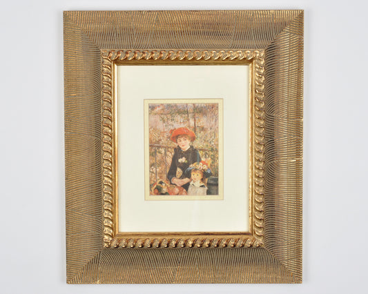 Custom Gold Framed Vintage Lithograph-Artist Pierre Auguste Renoir-Two Sisters On The Terrace-Impressionism-Gift for Art Collector Tamara Scott Designs