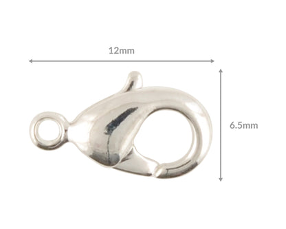 Findings-12x6.5mm Lobster Clasp-Silver Plated-Quantity 1 Tamara Scott Designs
