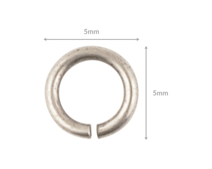 Findings-5mm Round Jump-Ring-18 Gauge-Antique Silver-Quantity 24 Tamara Scott Designs