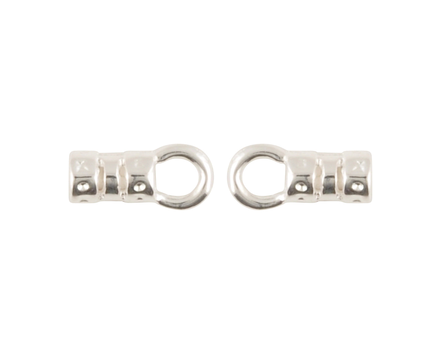 Findings-7.4x2.9mm ID Crimp End With Ring-(Fits Our 1.5mm Leather Cording)-Silver-Quantity 2 Tamara Scott Designs