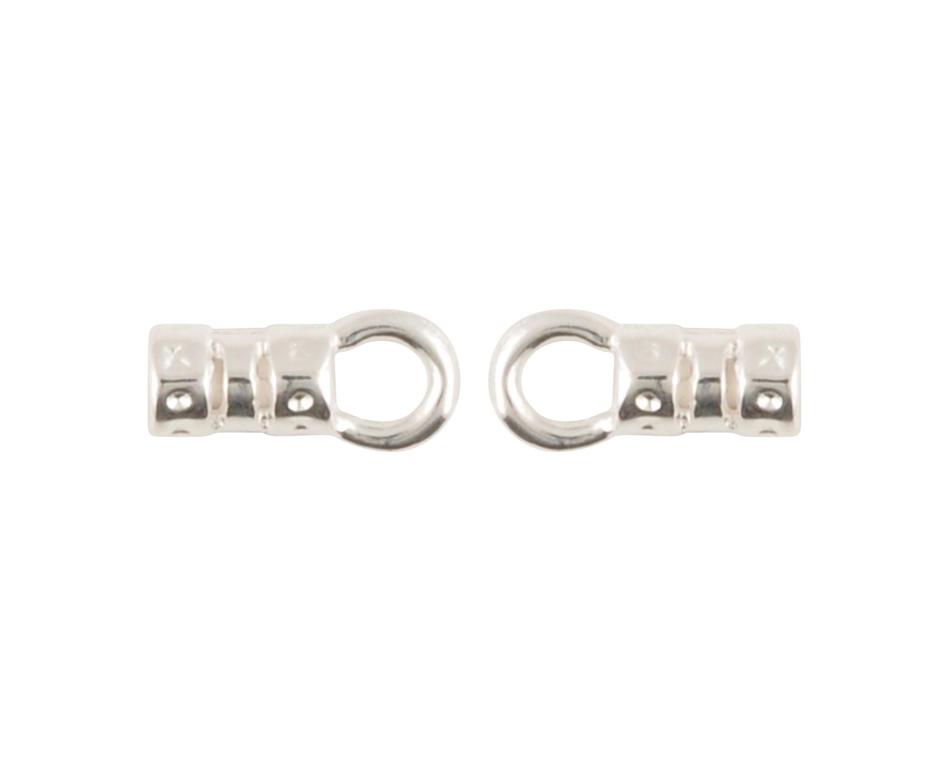 Findings-7.4x2.9mm ID Crimp End With Ring-(Fits Our 1.5mm Leather Cording)-Silver-Quantity 2 Tamara Scott Designs