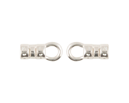Findings-7.4x2.9mm ID Crimp End With Ring-(Fits Our 1.5mm Leather Cording)-Silver-Quantity 2 Tamara Scott Designs