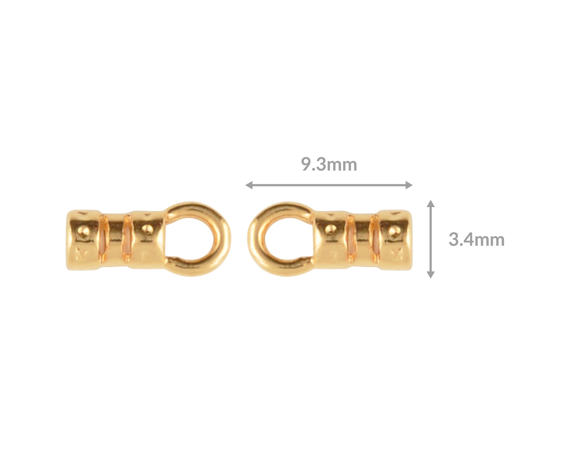 Findings-9.3x3.4mm ID Crimp End With Ring-(Fits Our 2mm Leather Cording)-Gold-Quantity 2 Tamara Scott Designs