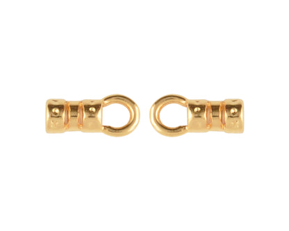 Findings-9.3x3.4mm ID Crimp End With Ring-(Fits Our 2mm Leather Cording)-Gold-Quantity 2 Tamara Scott Designs