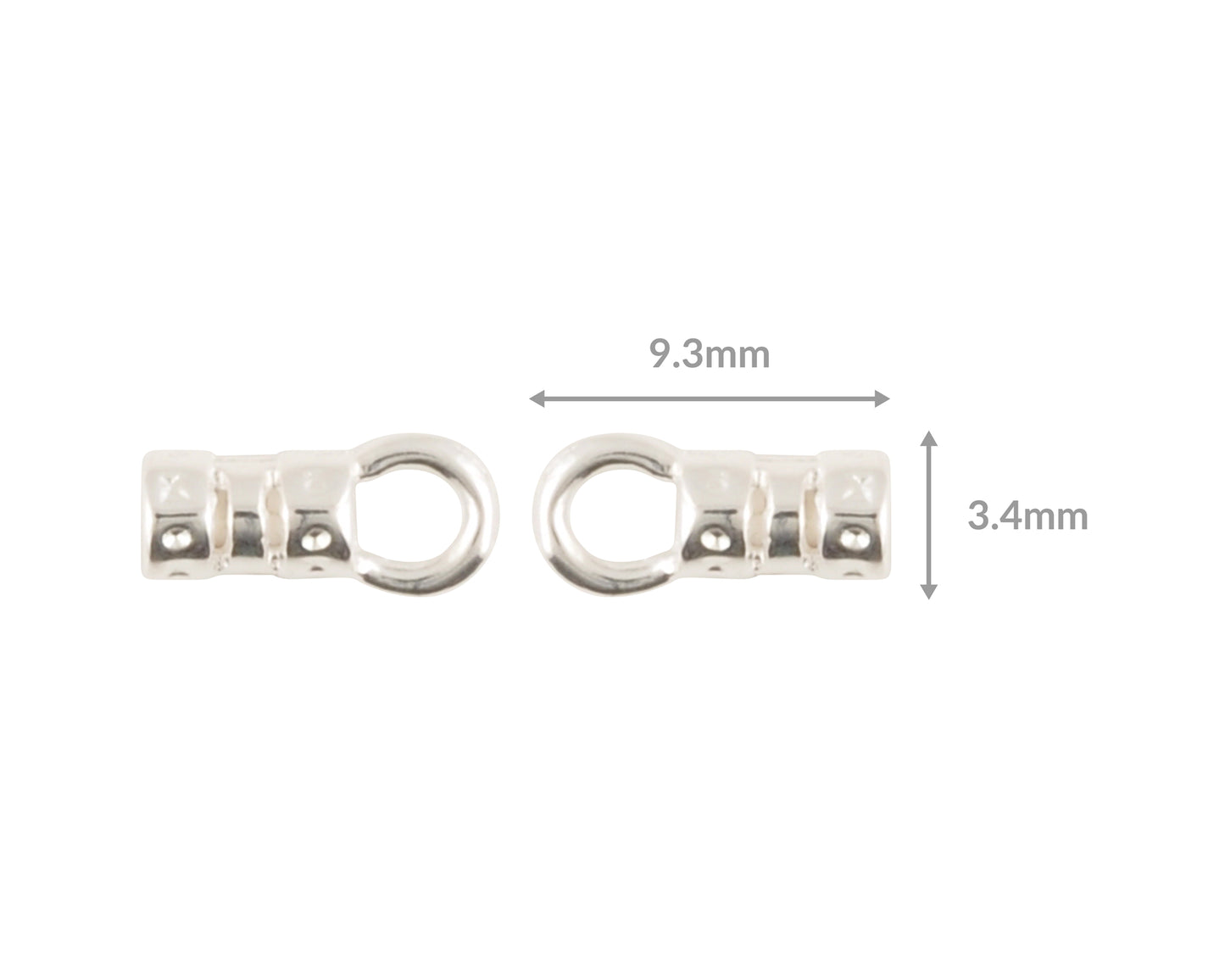 Findings-9.3x3.4mm ID Crimp End With Ring-(Fits Our 2mm Leather Cording)-Silver-Quantity 2 Tamara Scott Designs