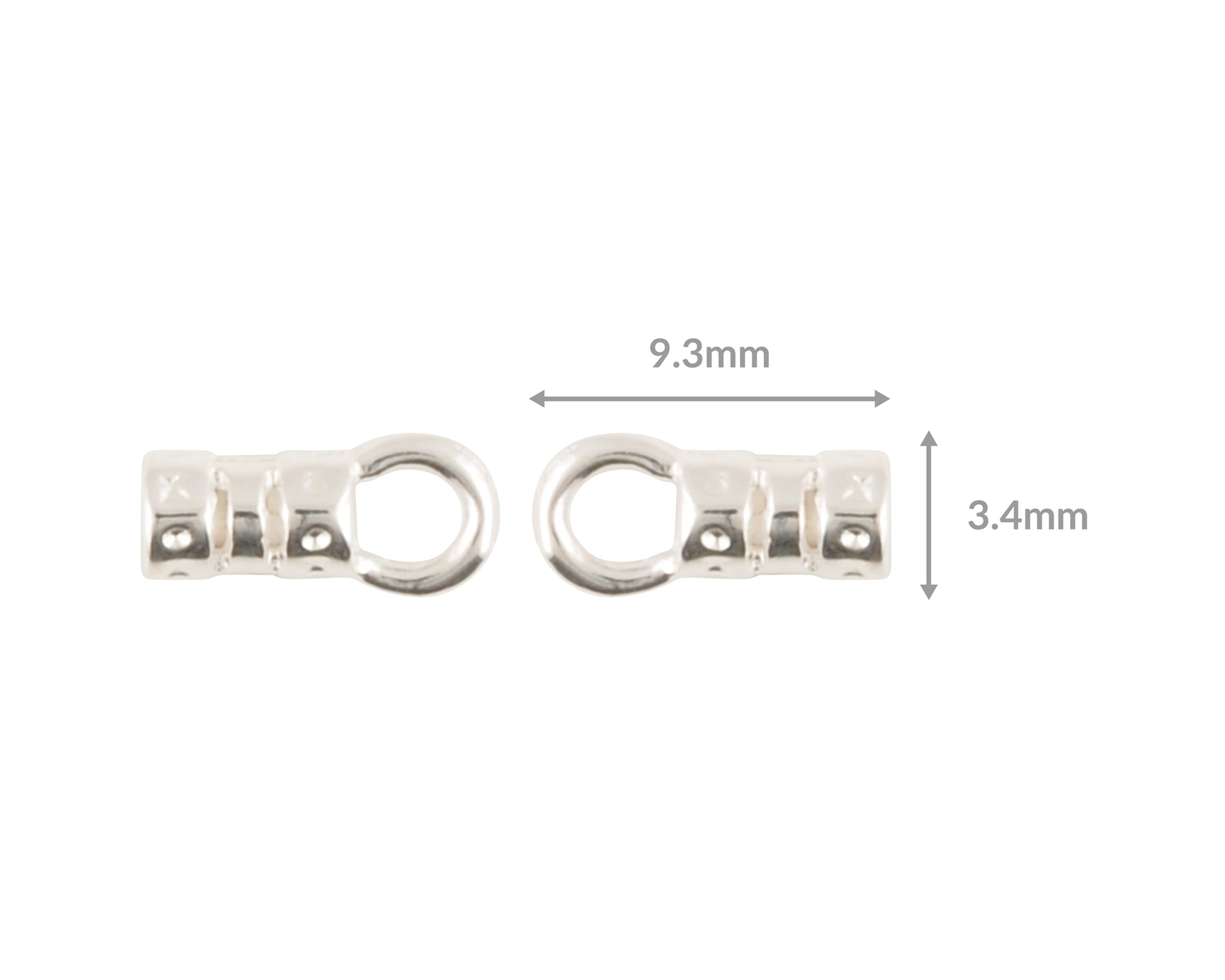 Findings-9.3x3.4mm ID Crimp End With Ring-(Fits Our 2mm Leather Cording)-Silver-Quantity 2 Tamara Scott Designs