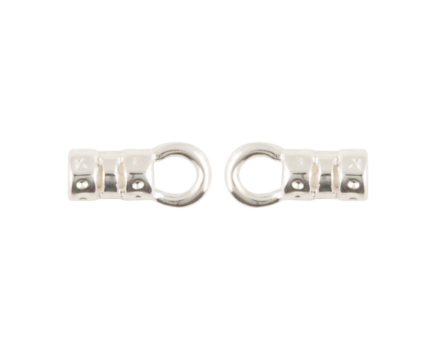 Findings-9.3x3.4mm ID Crimp End With Ring-(Fits Our 2mm Leather Cording)-Silver-Quantity 2 Tamara Scott Designs