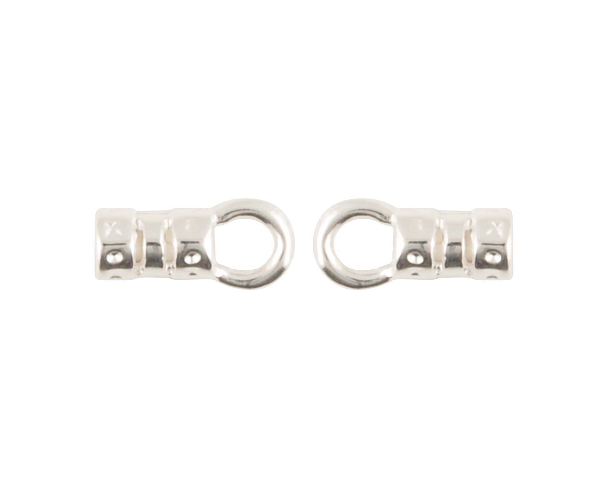 Findings-9.3x3.4mm ID Crimp End With Ring-(Fits Our 2mm Leather Cording)-Silver-Quantity 2 Tamara Scott Designs