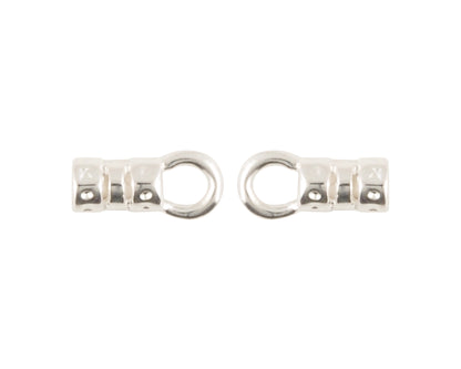 Findings-9.3x3.4mm ID Crimp End With Ring-(Fits Our 2mm Leather Cording)-Silver-Quantity 2 Tamara Scott Designs
