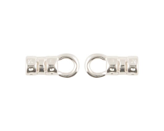 Findings-9.3x3.4mm ID Crimp End With Ring-(Fits Our 2mm Leather Cording)-Silver-Quantity 2 Tamara Scott Designs