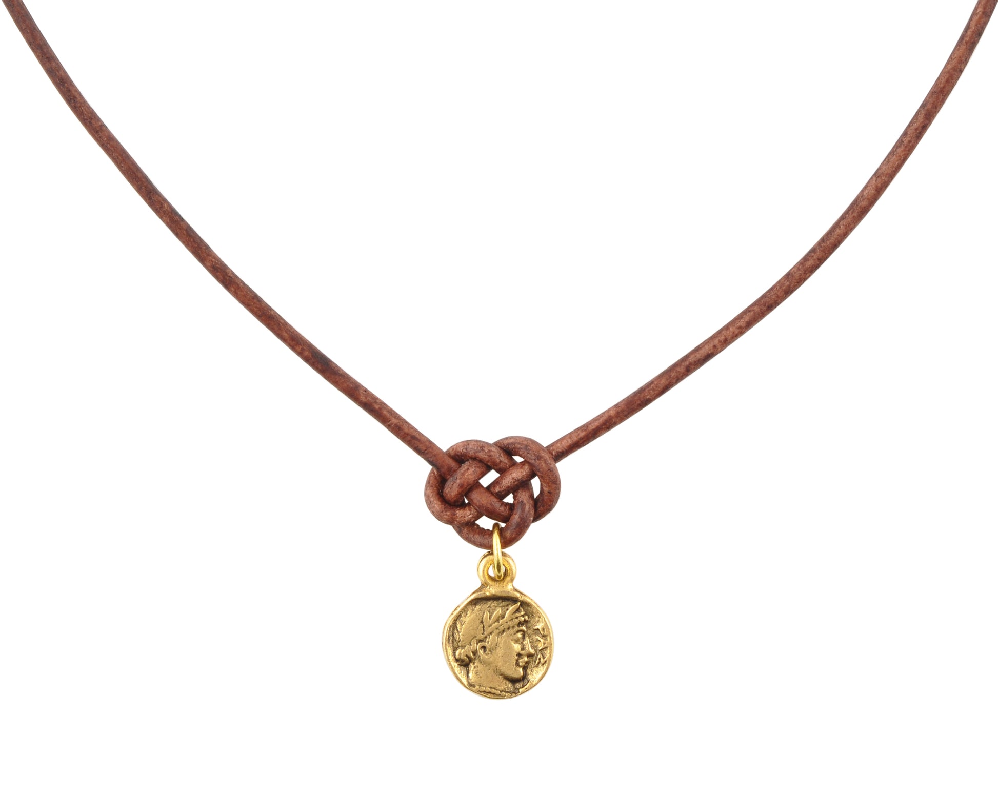 Beading Patterns-Endless Knot Leather Necklace with Small Roman Coin-Adjustable-15-18 Inches-Pdf Pattern & Digital Video Tamara Scott Designs