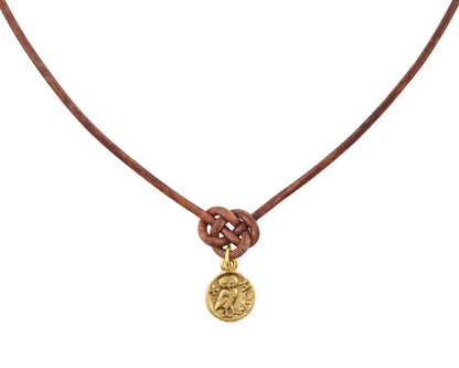 Beading Patterns-Endless Knot Leather Necklace with Small Roman Coin-Adjustable-15-18 Inches-Pdf Pattern & Digital Video Tamara Scott Designs