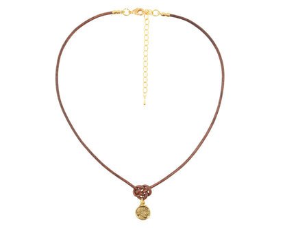 Beading Patterns-Endless Knot Leather Necklace with Small Roman Coin-Adjustable-15-18 Inches-Pdf Pattern & Digital Video Tamara Scott Designs