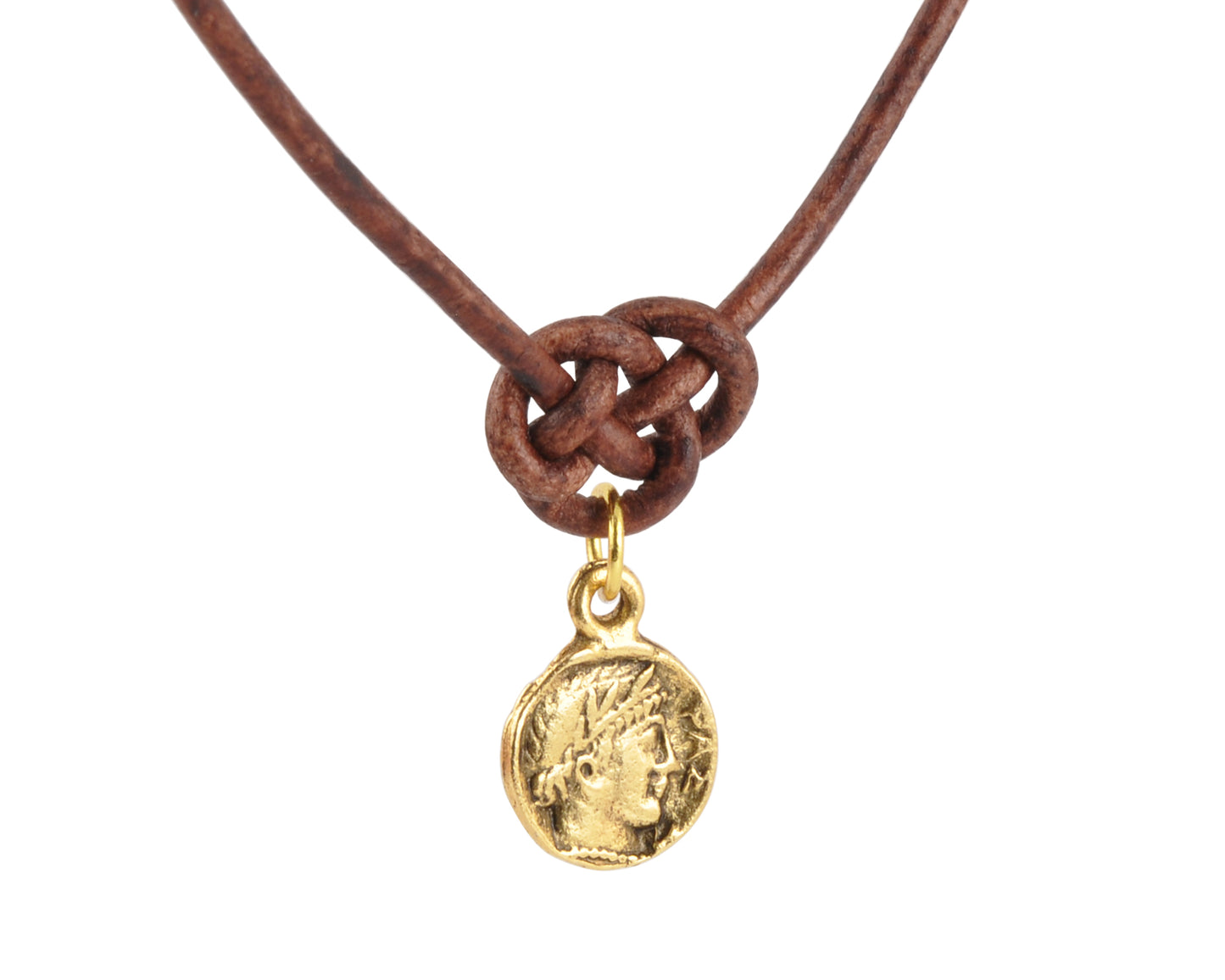 Beading Patterns-Endless Knot Leather Necklace with Small Roman Coin-Adjustable-15-18 Inches-Pdf Pattern & Digital Video Tamara Scott Designs