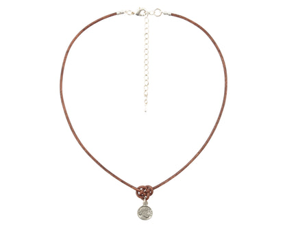 Beading Patterns-Endless Knot Leather Necklace with Small Roman Coin-Adjustable-15-18 Inches-Pdf Pattern & Digital Video Tamara Scott Designs