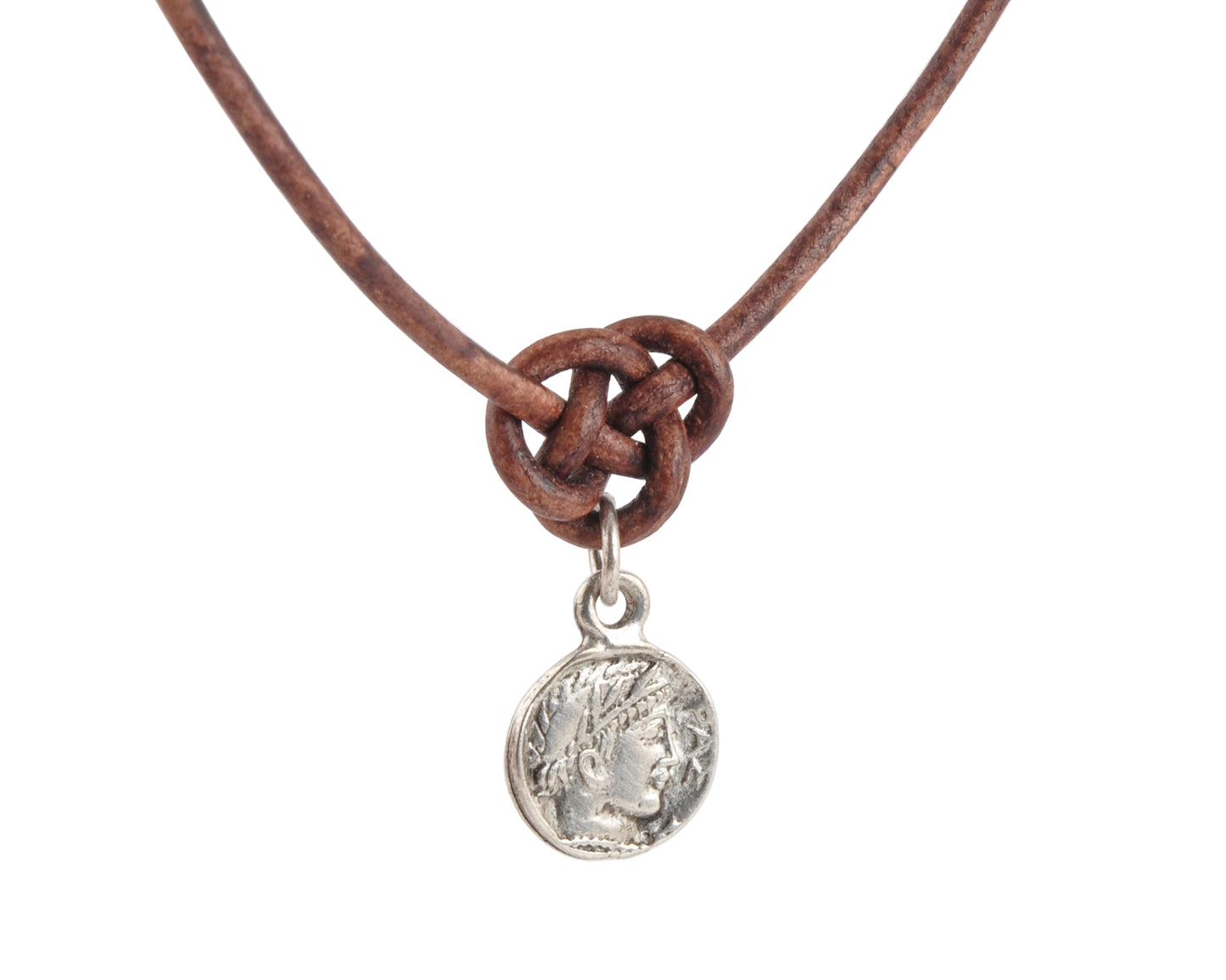 Beading Patterns-Endless Knot Leather Necklace with Small Roman Coin-Adjustable-15-18 Inches-Pdf Pattern & Digital Video Tamara Scott Designs