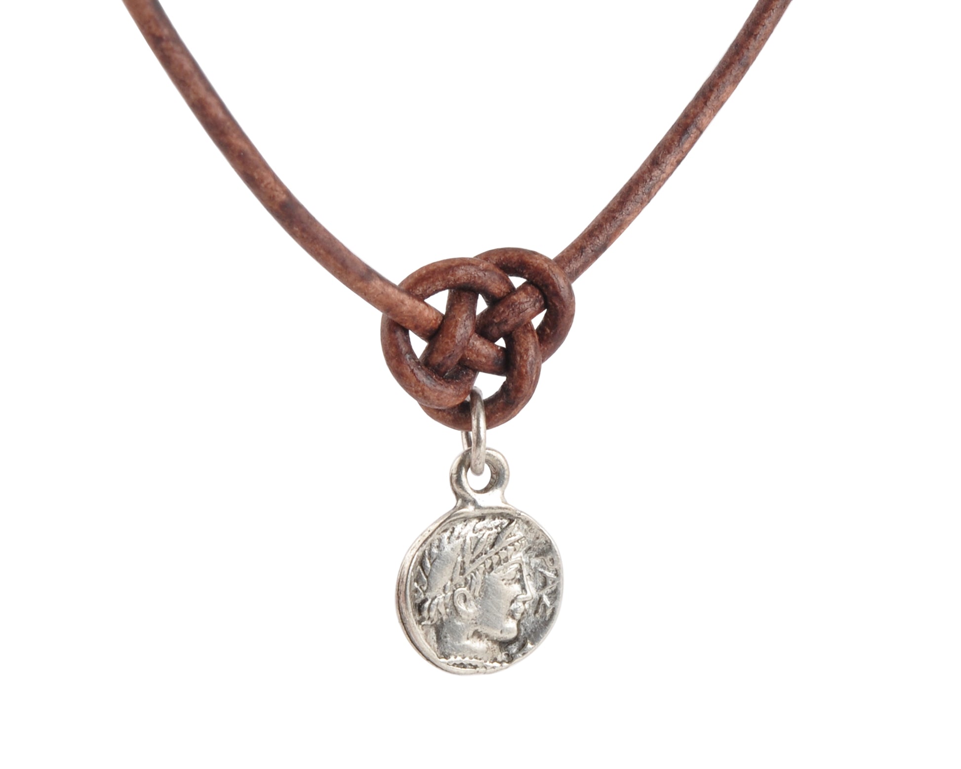 Beading Patterns-Endless Knot Leather Necklace with Small Roman Coin-Adjustable-15-18 Inches-Pdf Pattern & Digital Video Tamara Scott Designs
