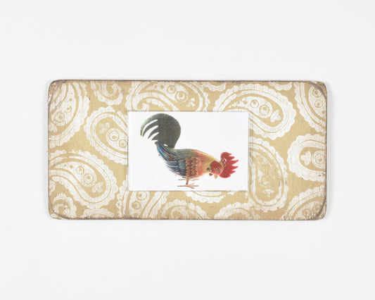 Vintage Salvaged Wood Handmade Picture Frame-Rooster Tin Toy Print-Vintage Farmhouse Decor-Art Collector Gift Tamara Scott Designs