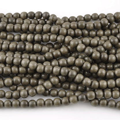 Wood Beads-8mm Greywood-16 Inch Strand-Quantity 1