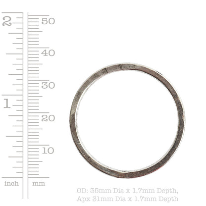Nunn Design-Open Frame-35mm Hoop Flat Large Circle-Antique Silver-Quantity 1