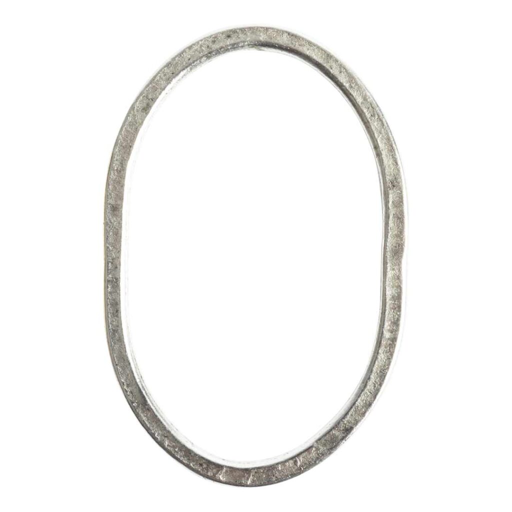 Nunn Design-Open Frame-39x26mm Hammered Grande Oval-Antique Silver-Quantity 1
