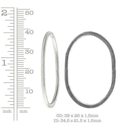 Nunn Design-Open Frame-39x26mm Hammered Grande Oval-Antique Silver-Quantity 1