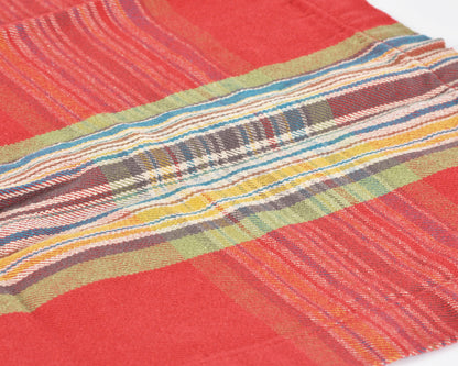Pottery Barn Stewart Tartan Plaid Cotton Standard Size Napkin-Red Green Christmas-Quantity 1