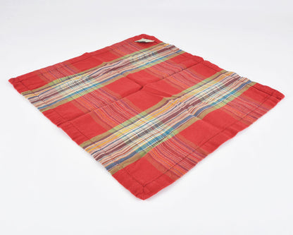 Pottery Barn Stewart Tartan Plaid Cotton Standard Size Napkin-Red Green Christmas-Quantity 1